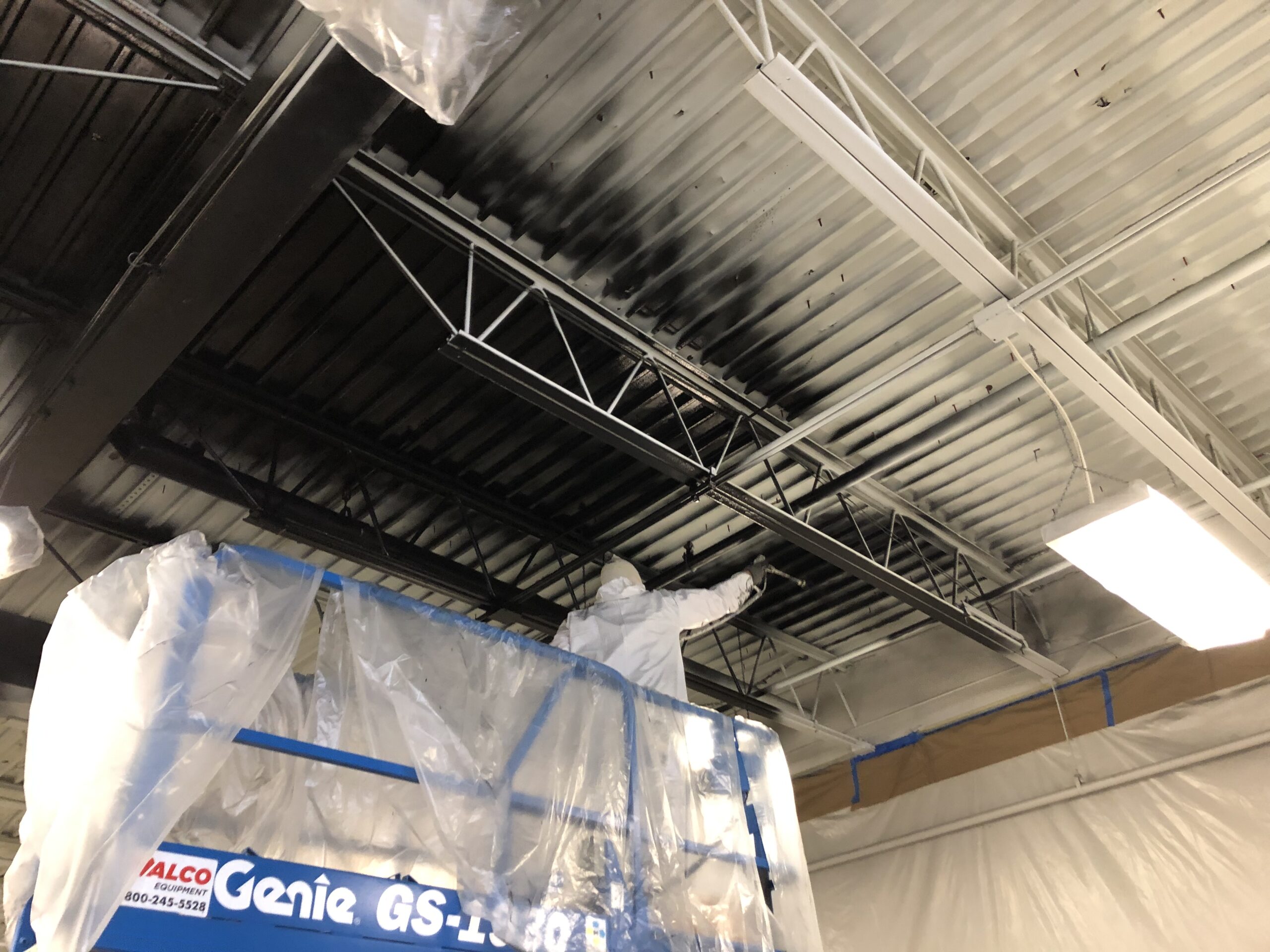 Flat Black Ceiling Spray Painting